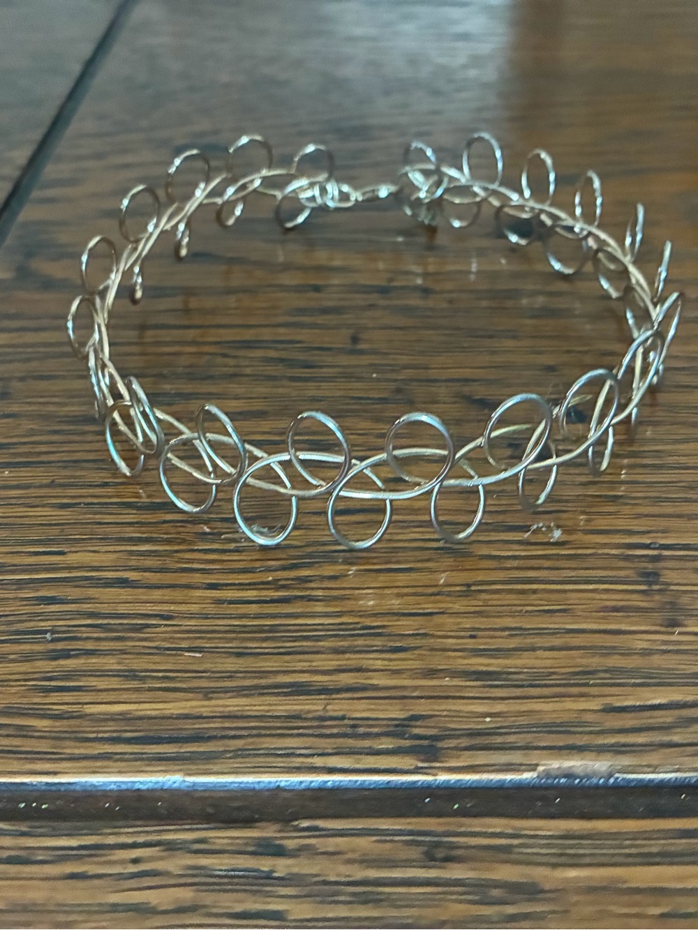 Minimalist Silver Loop Choker Necklace - Modern Wire Design
